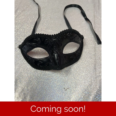 Black Glitter Eyemask With Swirls Black Glitter Eyemask With Swirls